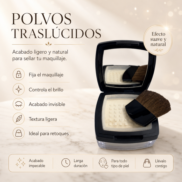 Polvos Translúcidos TIQWA – Acabado Mate, Suave y Natural