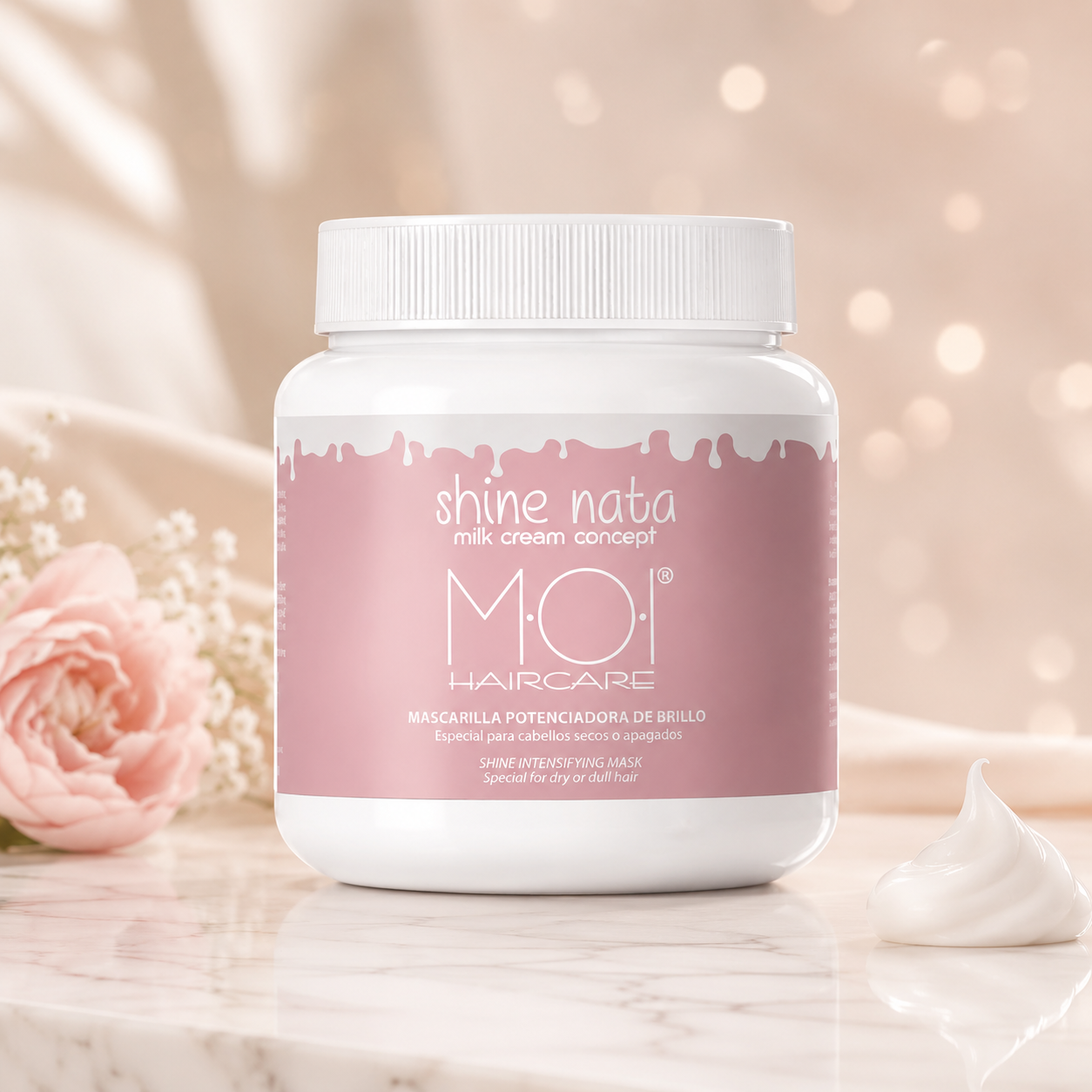 Mascarilla Shine Nata Potenciadora de Brillo con Keratina y Aceite de Ricino – Cabello Seco o Apagado