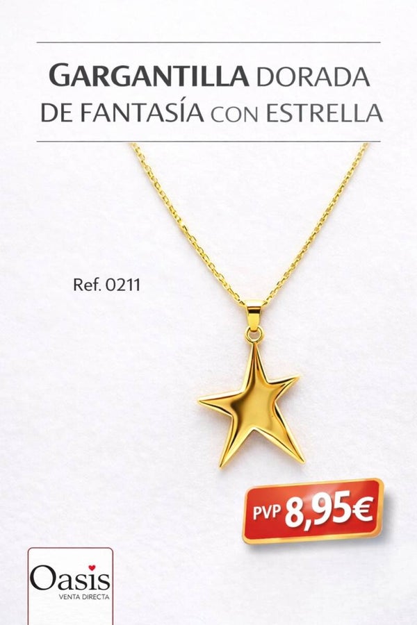 Gargantilla dorada con estrella