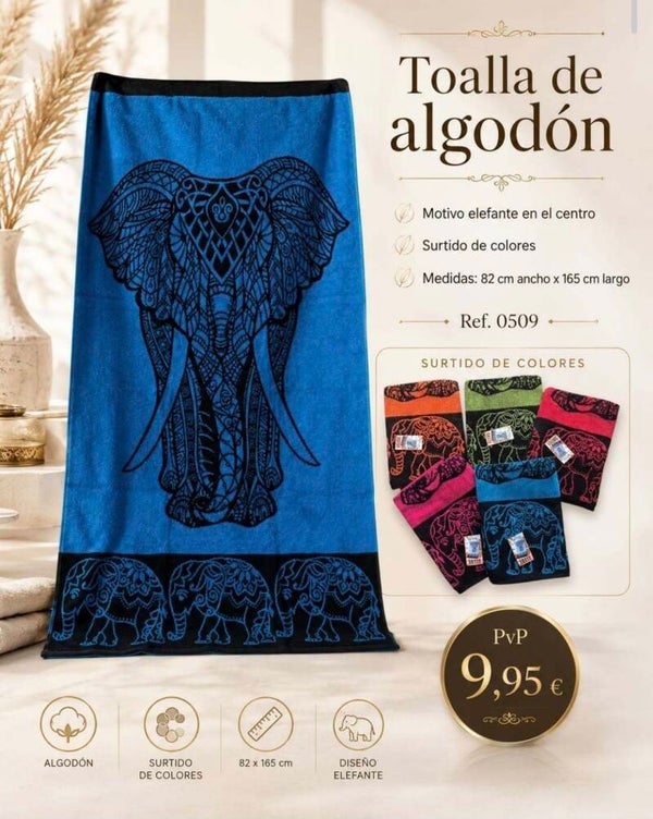 Toalla de Algodón con Diseño de Elefante