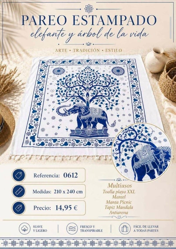 Pareo Estampado XXL Árbol de la Vida