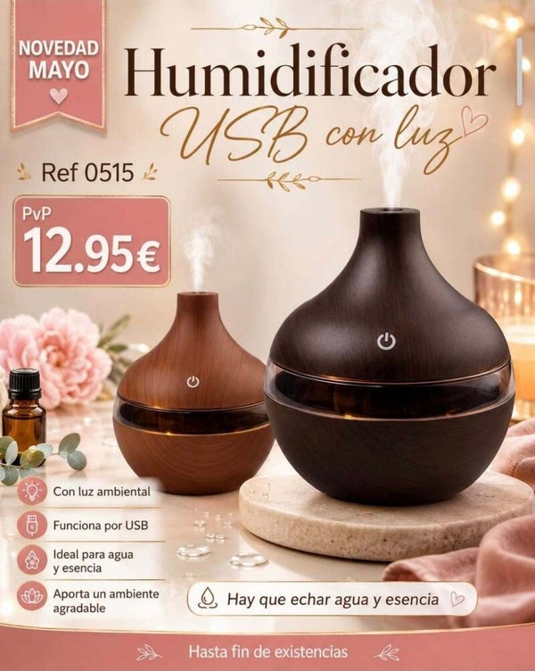 Humidificador USB con Luz Ambiental