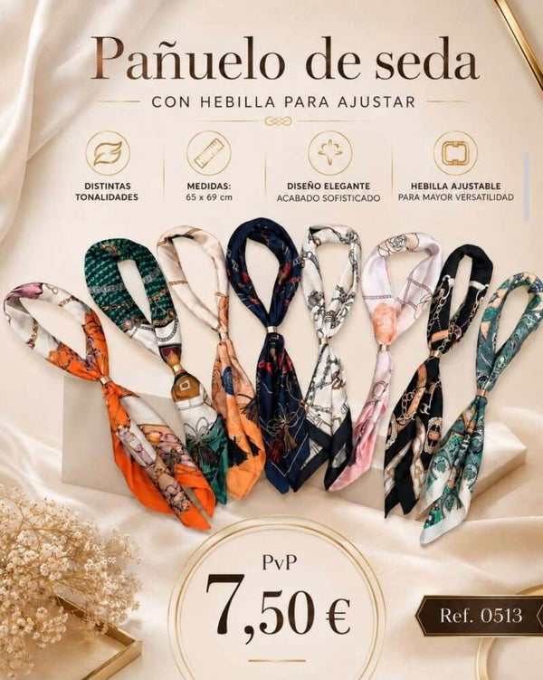 Pañuelo de seda con anilla ajustable