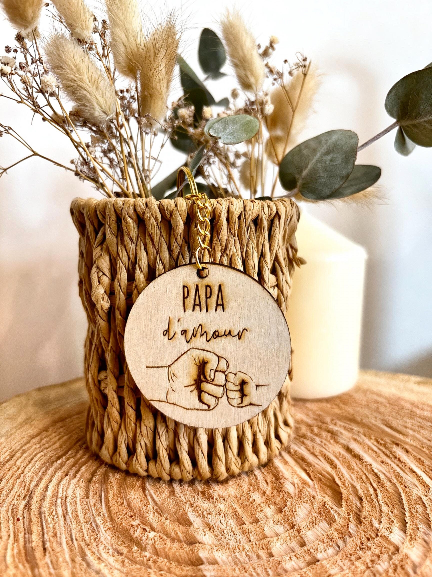 Porte-clés rond « Papa d’amour »