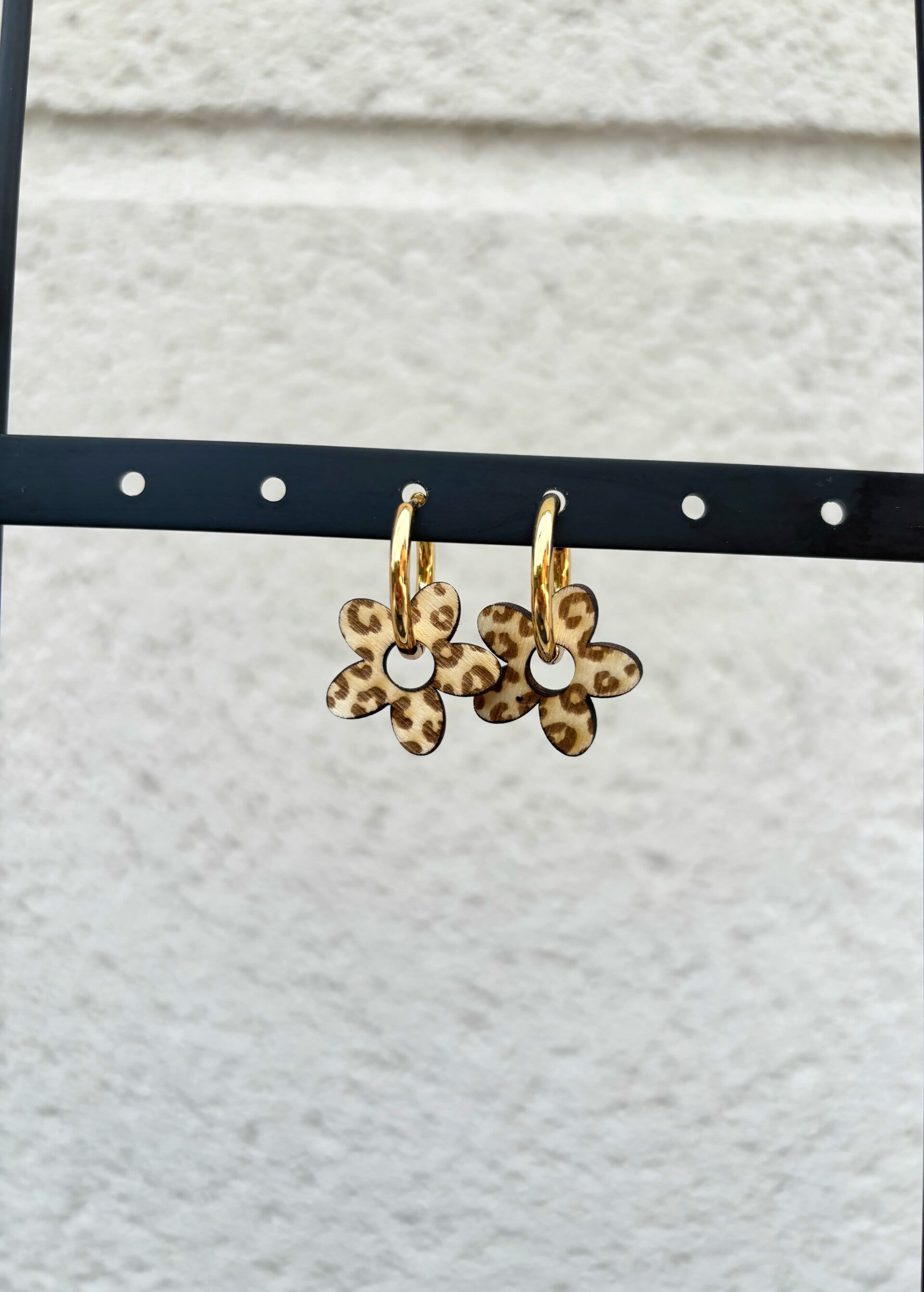Boucles d’oreilles léopard 🐆🤎 (5 pétales)