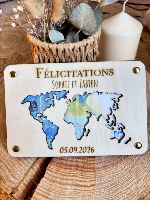 Carte en bois – Mariage 💍