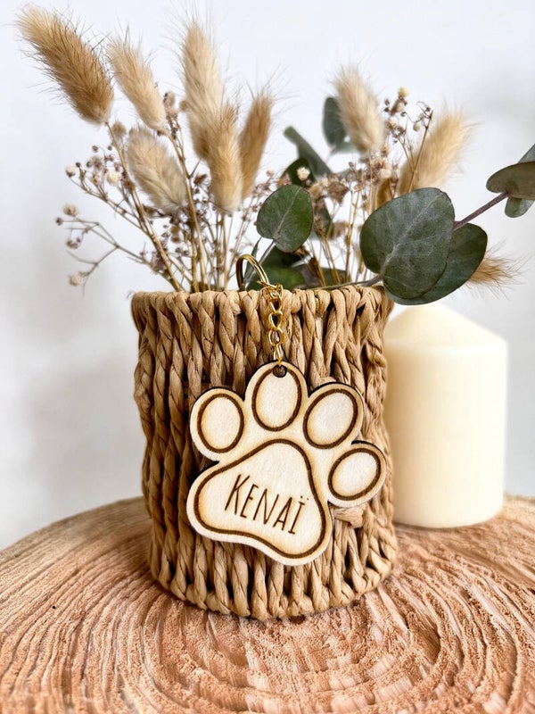 Porte-clés patte de chien personnalisé 🐾