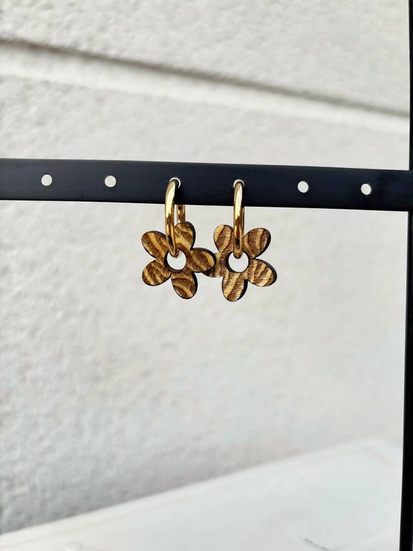 Boucles d’oreilles zèbre 🦓🖤 (5 pétales)