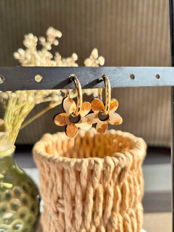 Boucles d’oreilles vache 🐄 (5 pétales)