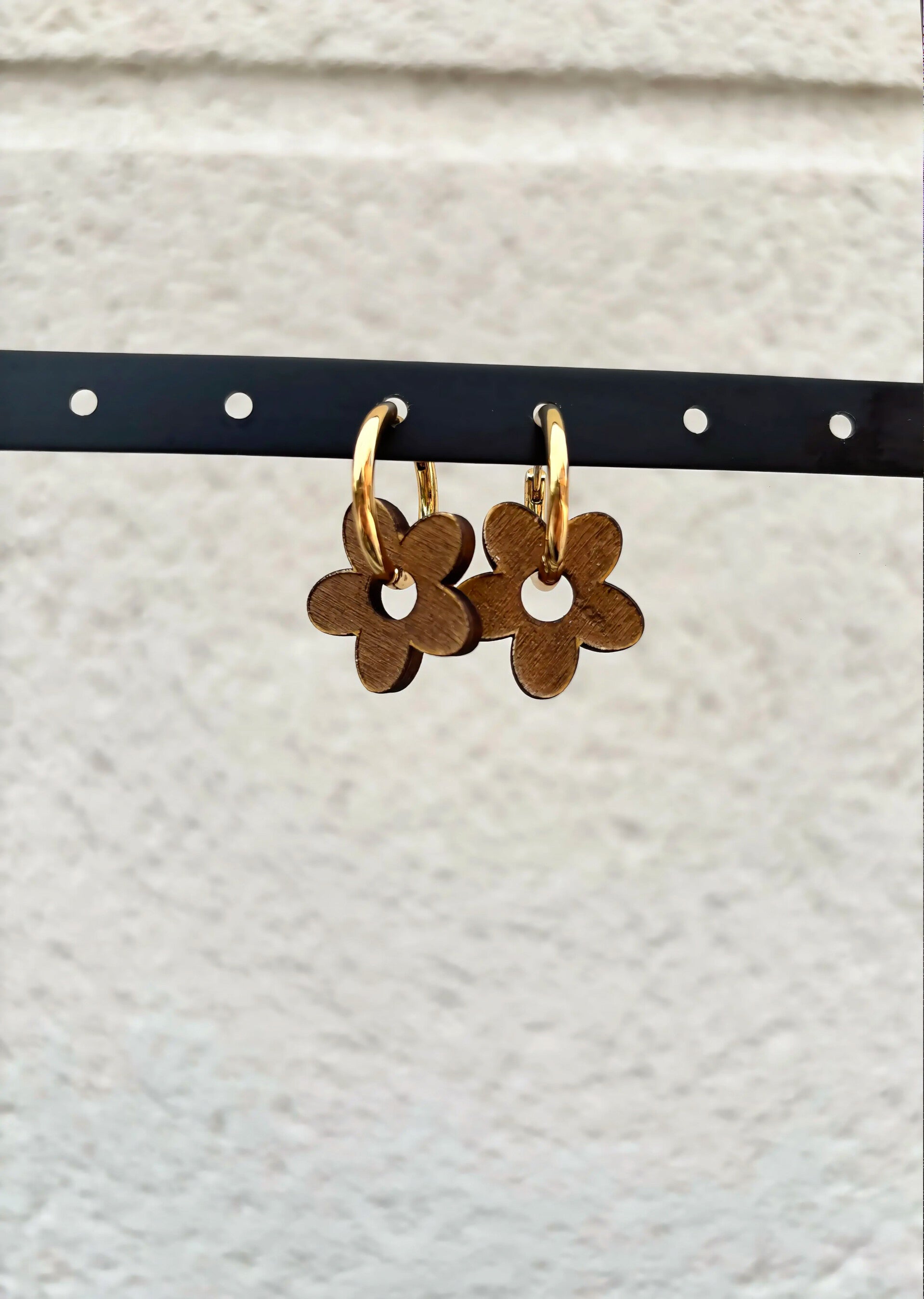 Boucles d’oreilles chocolat 🤎 (5 pétales)