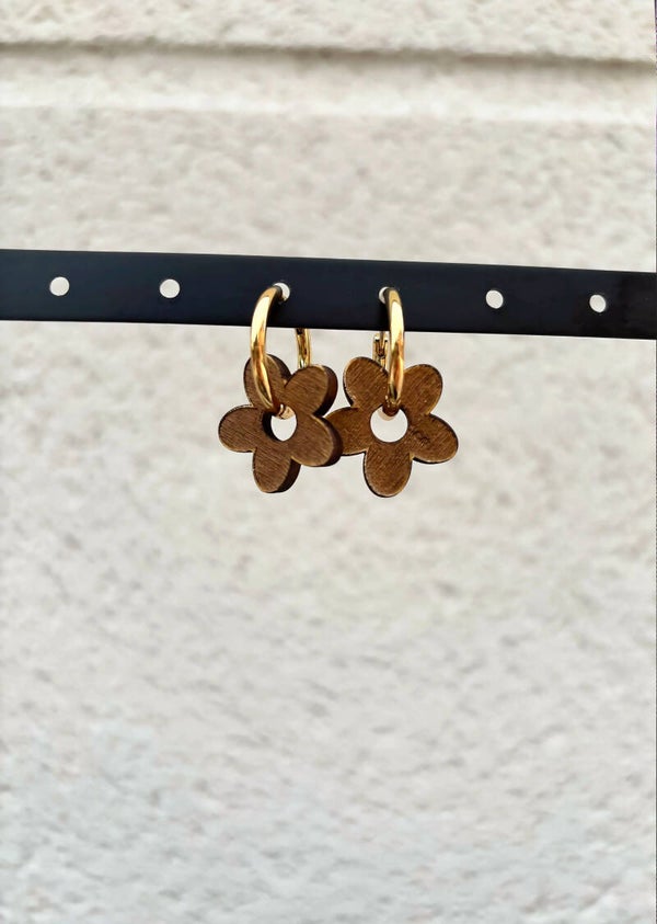 Boucles d’oreilles chocolat 🤎 (5 pétales)