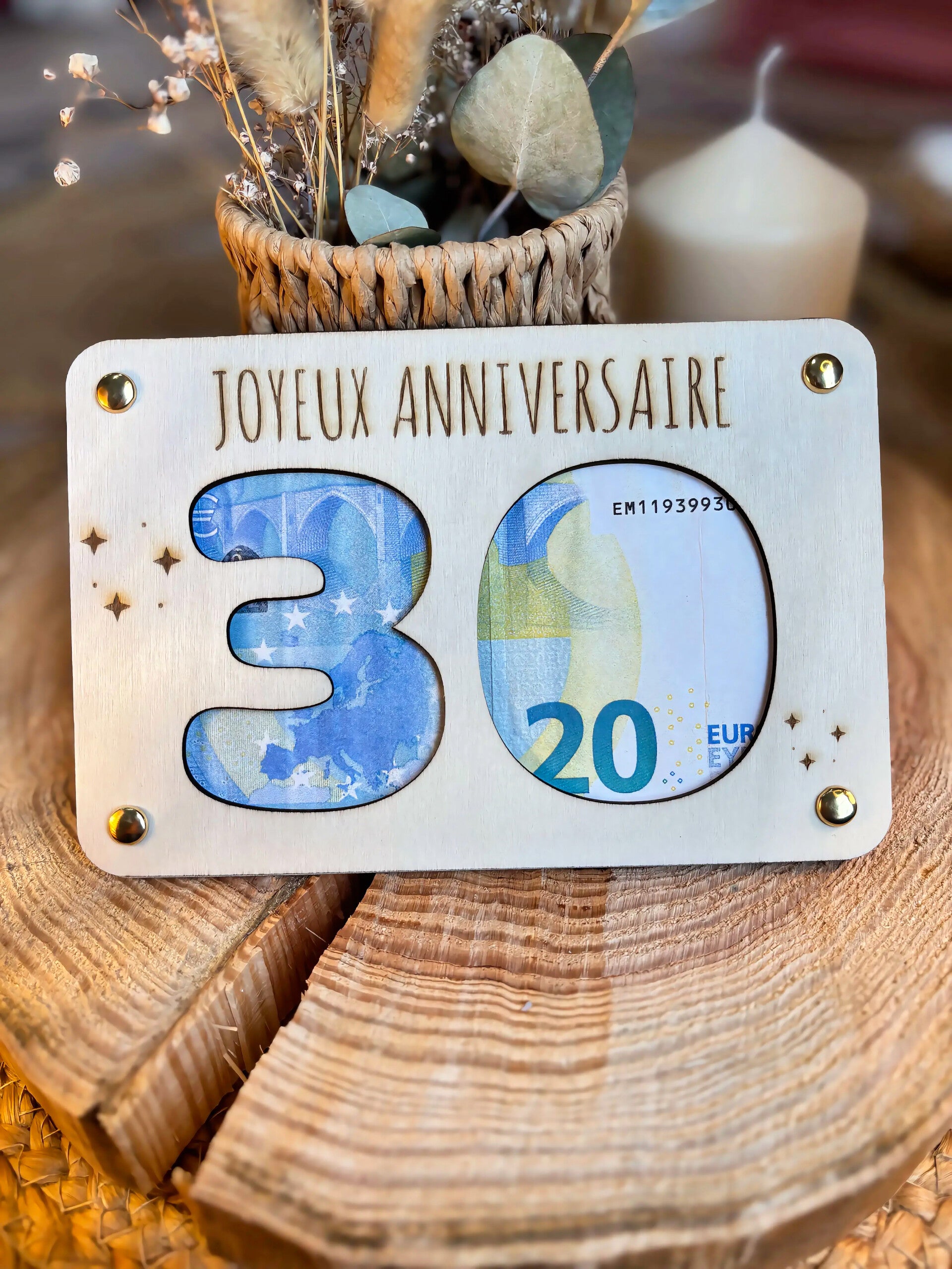 Carte en bois – Anniversaire 🎂