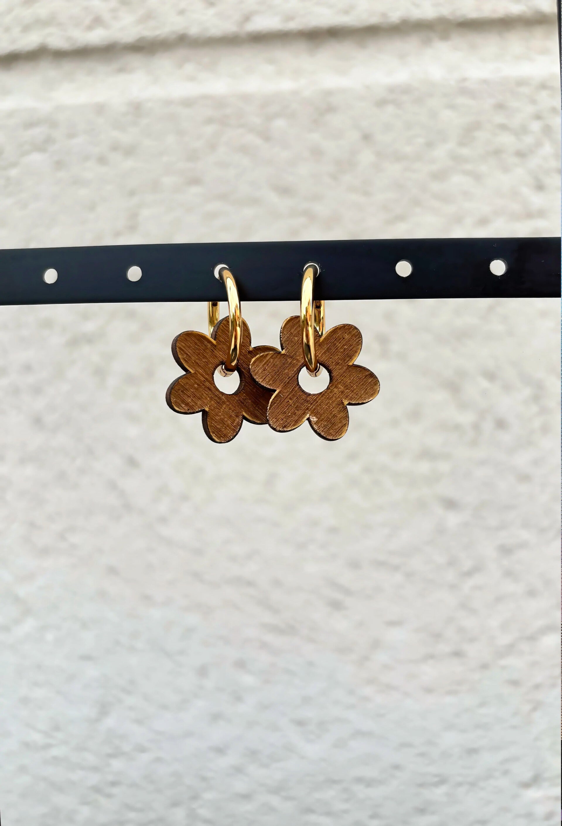 Boucles d’oreilles chocolat 🤎 (6 pétales)