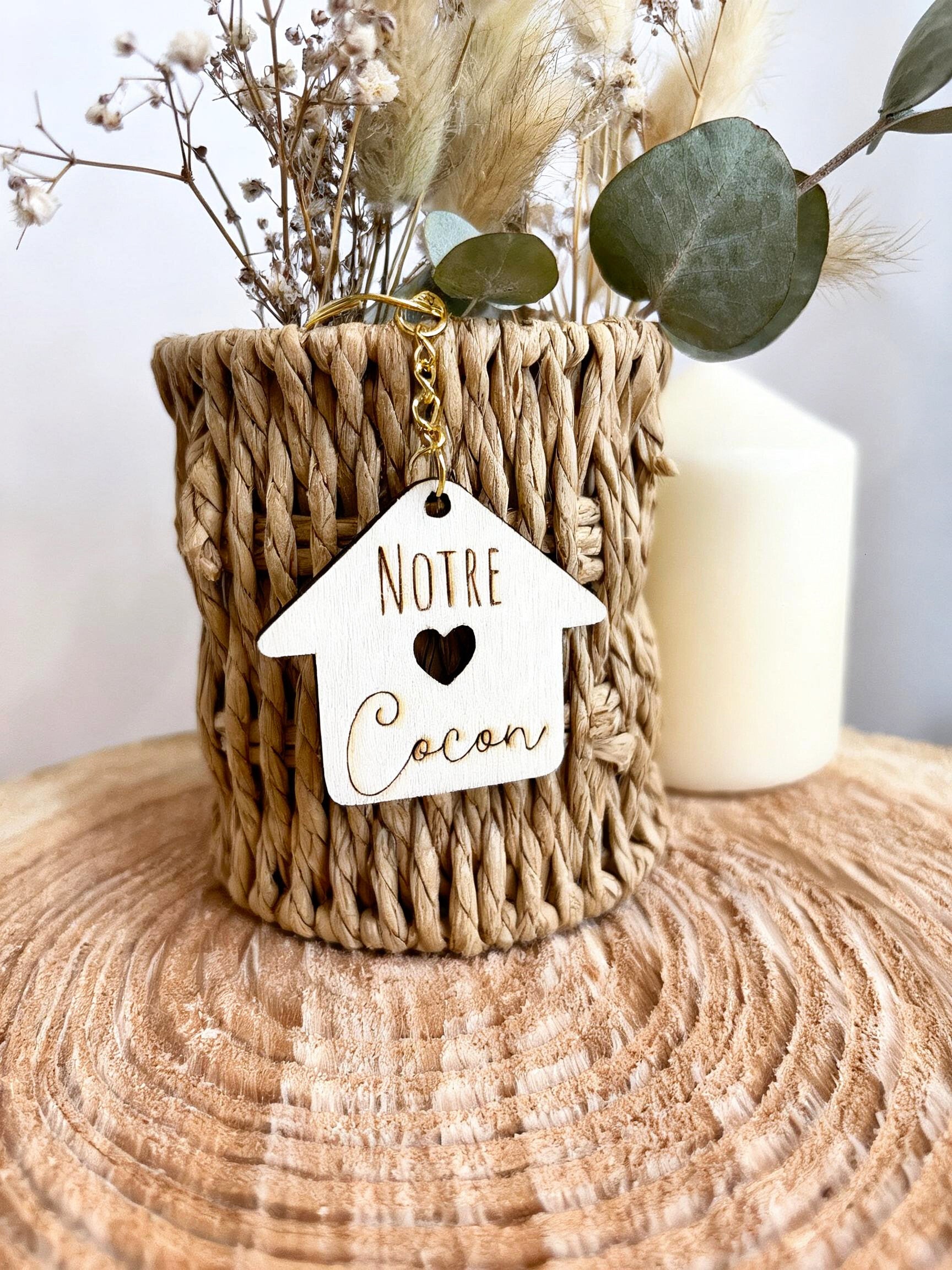 Porte-clés maison « Notre cocon » 🏠