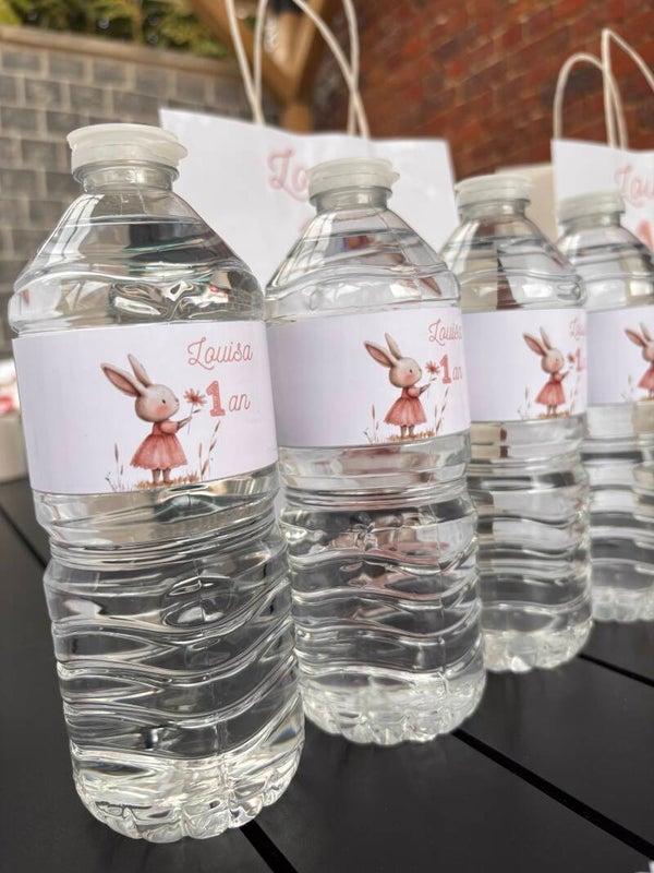 Petite bouteille d'eau - étiquette à assembler soi-même