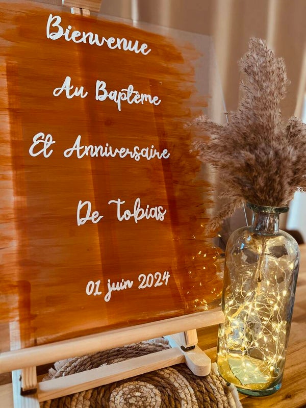 Panneau bienvenue acrylique