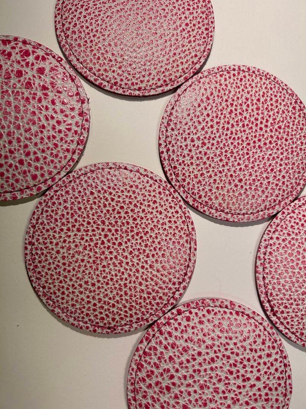 Onderleggers roos met wit