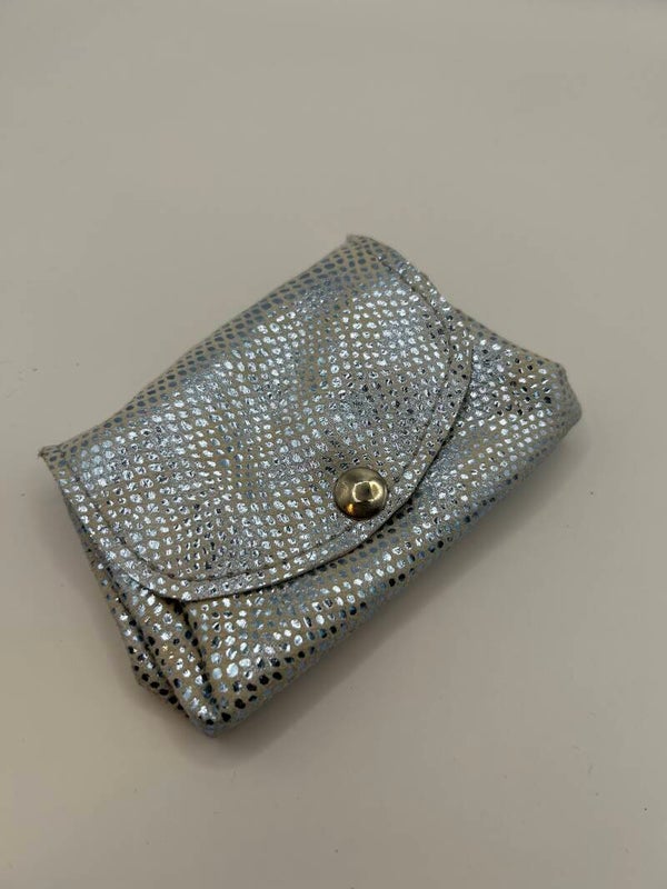 Vouwportemonnee grijze glitter