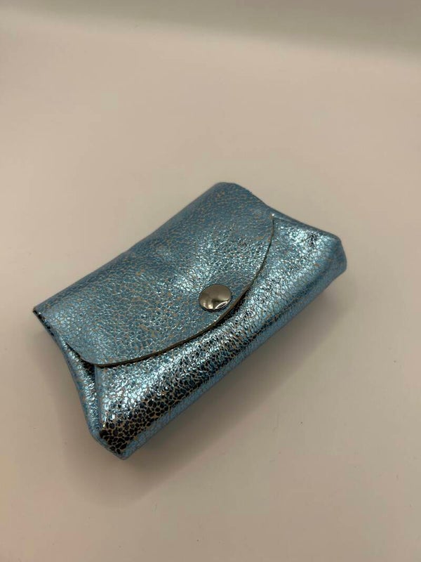 Vouwportemonnee blauwe glitter