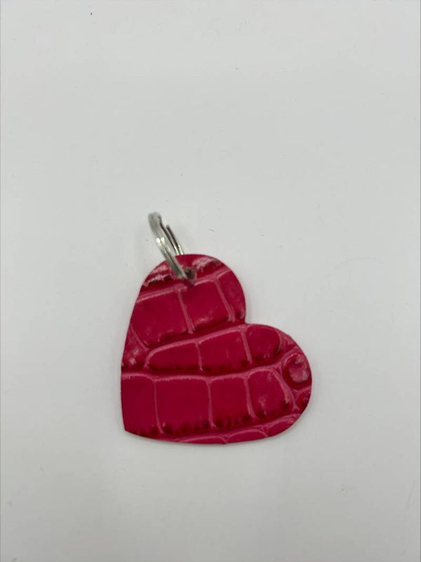 Sleutelhanger hartje roos croco