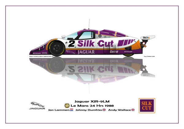 Print on canvas Jaguar XJR-9LM #2 Lammers / Dumfries / Wallace winners 24h Le Mans 1988