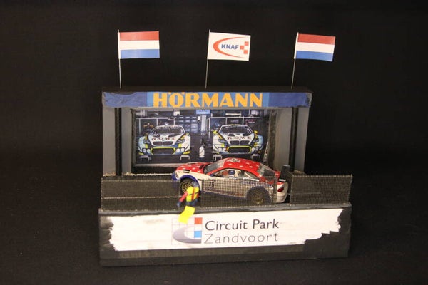 Diorama Circuit Zandvoort with Ninco BMW M3 GTR 2002 1:32 #75 Hans Ambaum (NED) "Euro GT"