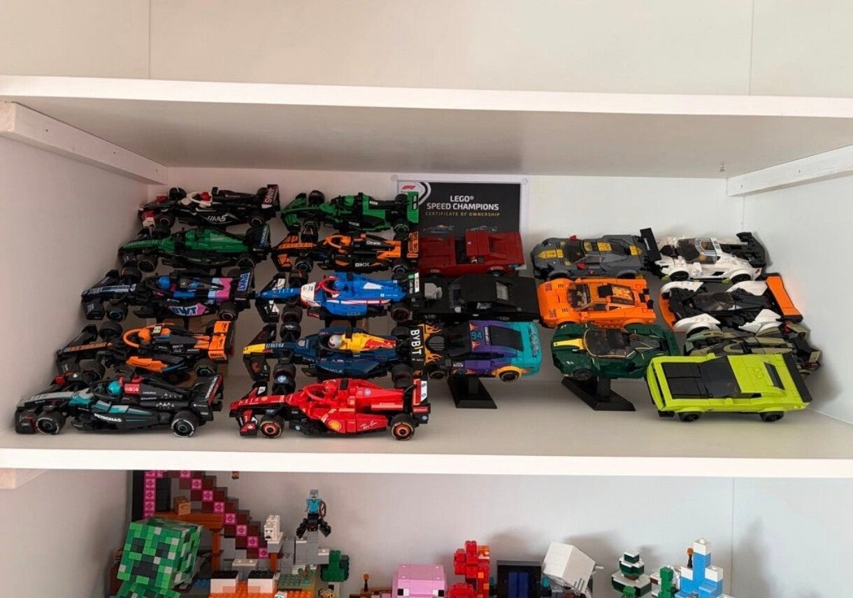 Présentoir mural LEGO® Speed Champions – Jusqu’à 5 niveaux