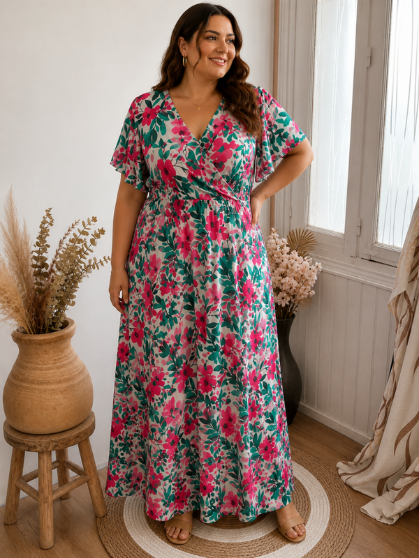 Robe longue fleurie