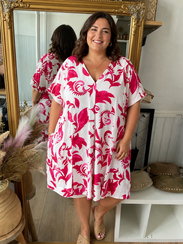 Robe droite fushia