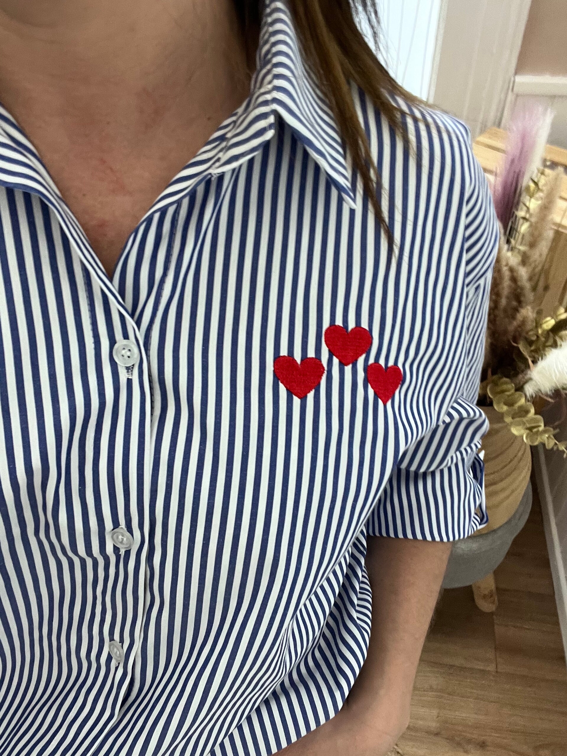 Chemise rayé cœur