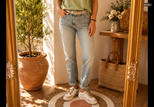 Jean MOM bleu clair