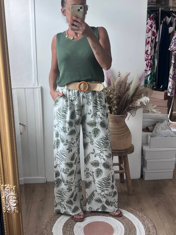 Pantalon fluide motif