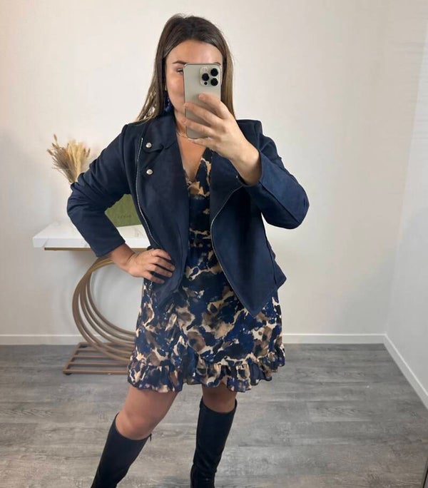 Veste suédine MARINE