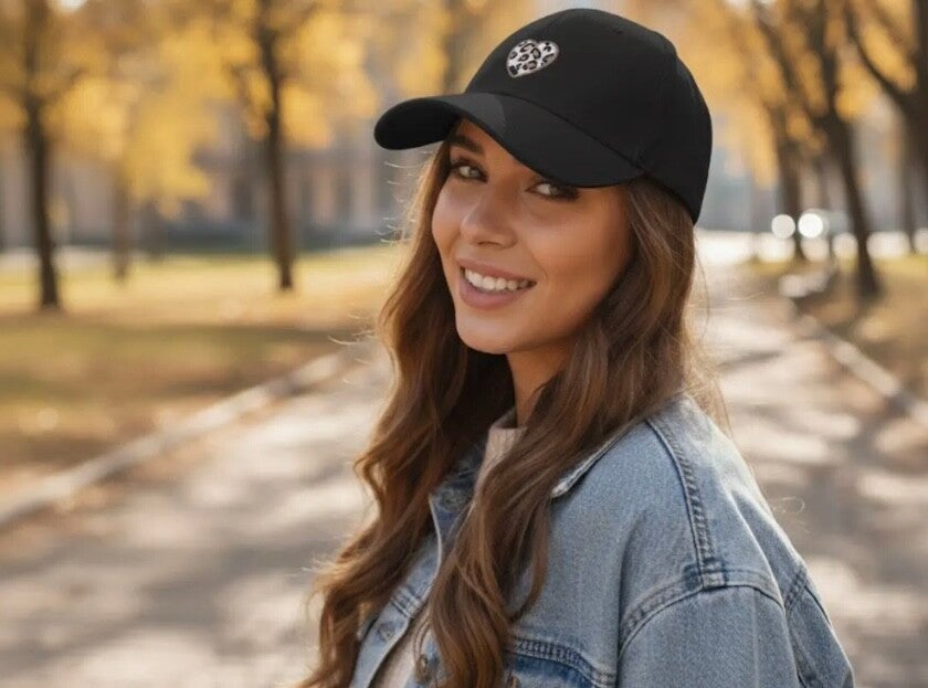 Casquette CŒUR LEOPARD