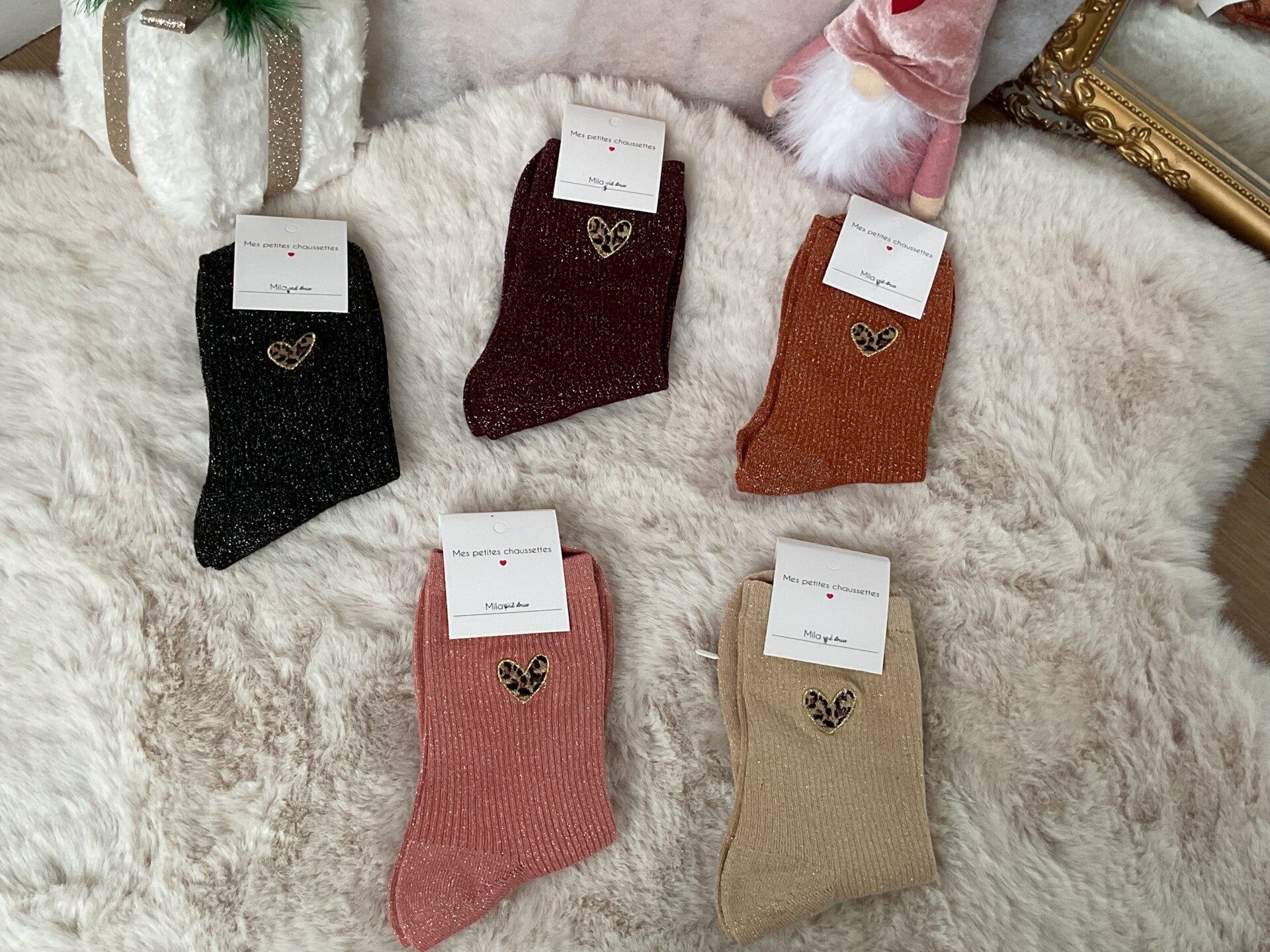 Chaussette CŒUR LÉOPARD