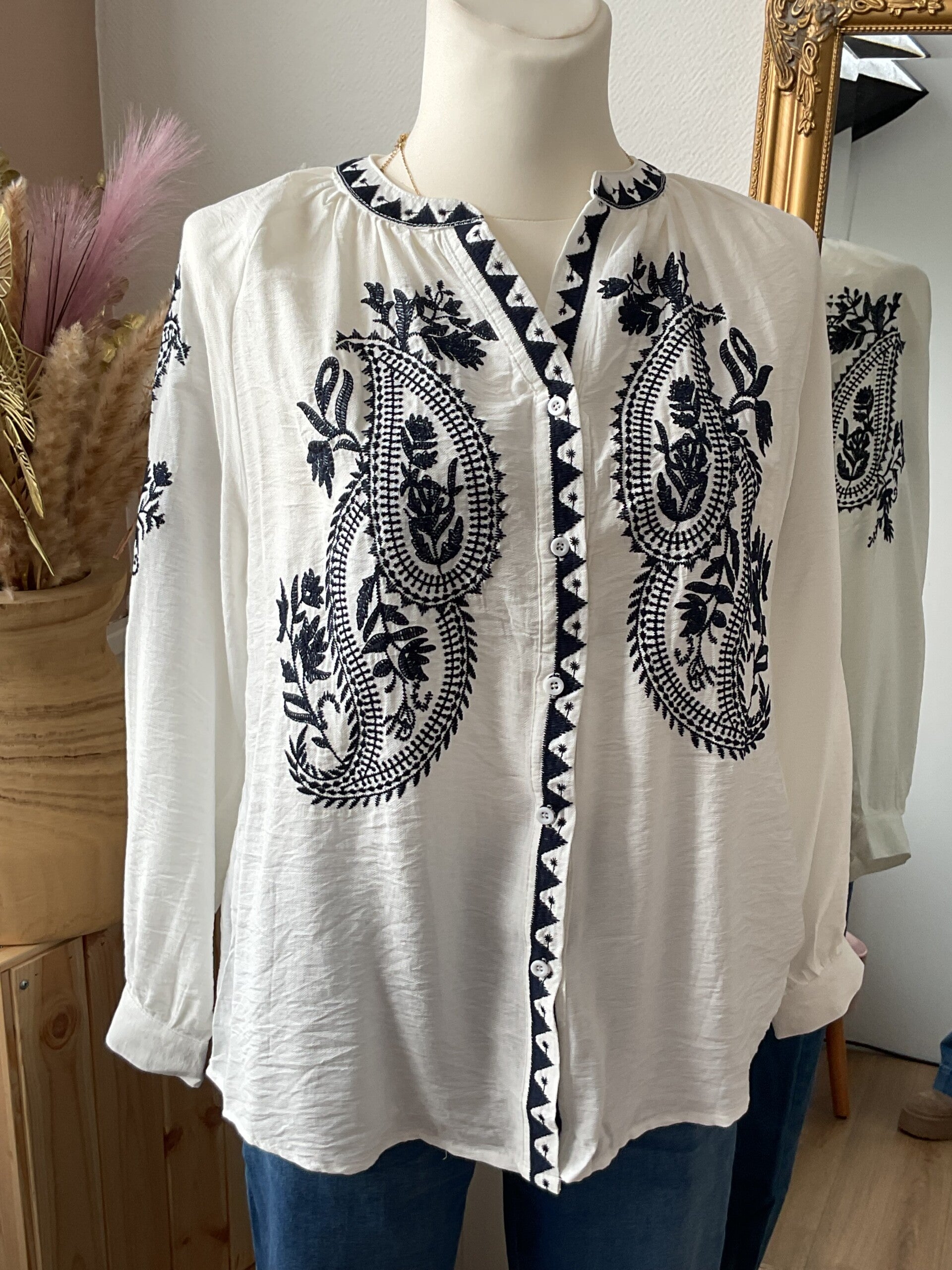 Chemise brodé marine