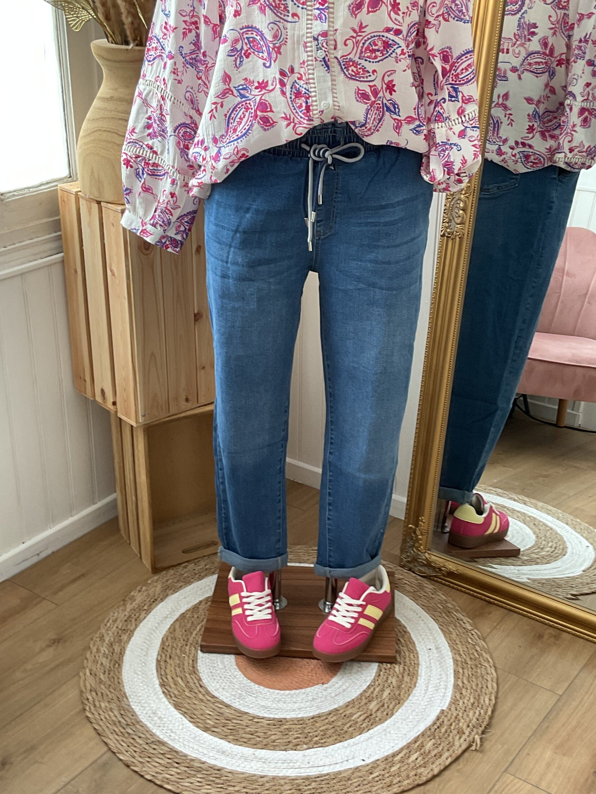 Jean taille élastique