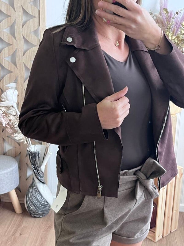 Veste suédine choco