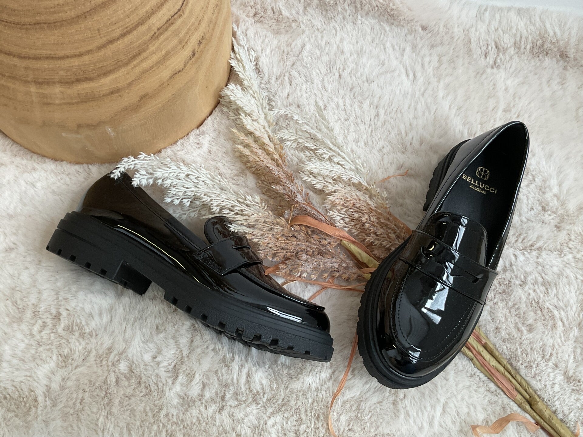 Mocassin noir vernis