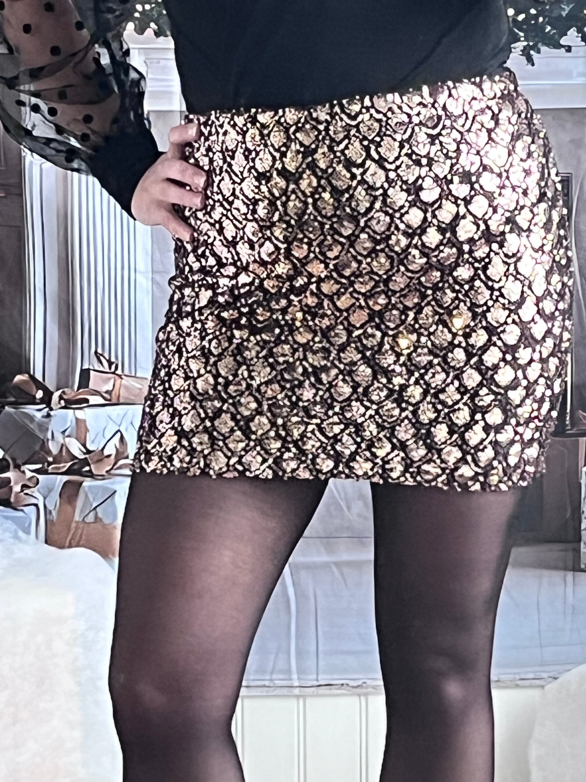 Jupe short sequin
