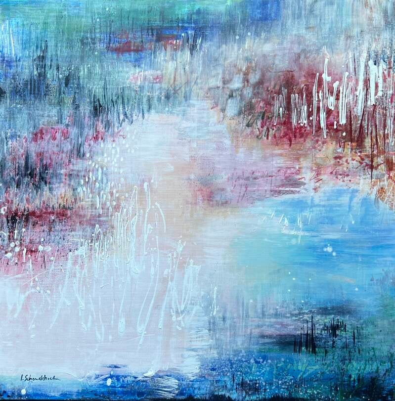 Au bord du Rhin - Crépuscule 80x80 cm