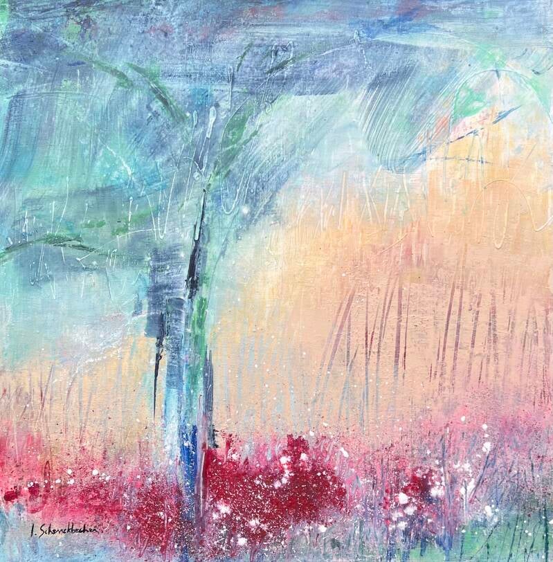 Sous le pommier 60x60 cm