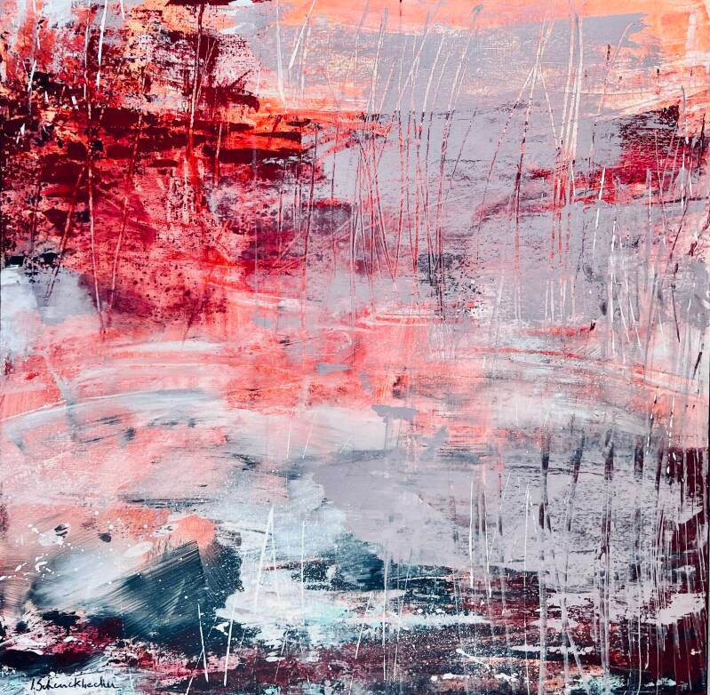 Ciel vermillon 80x80cm