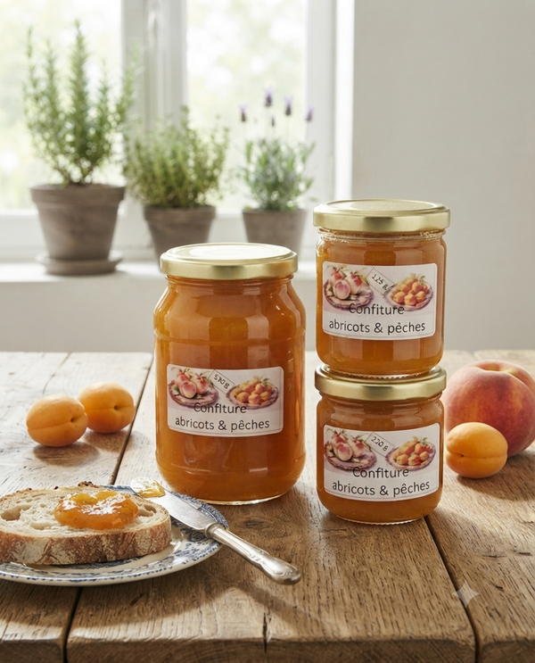 Confiture d'abricots pêches