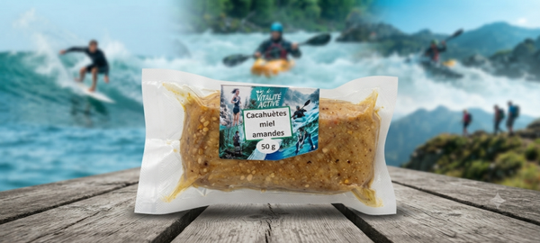 Barre nougat énergétique cacahuètes amandes miel