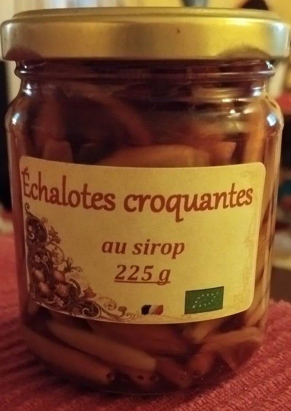Echalotes croquantes bio - cuites au sirop - 225 g