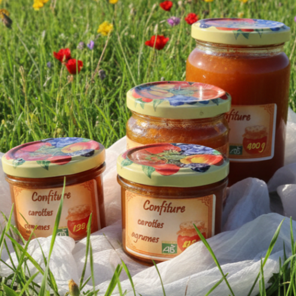 Confiture allégée Bio carottes oranges zestes confits