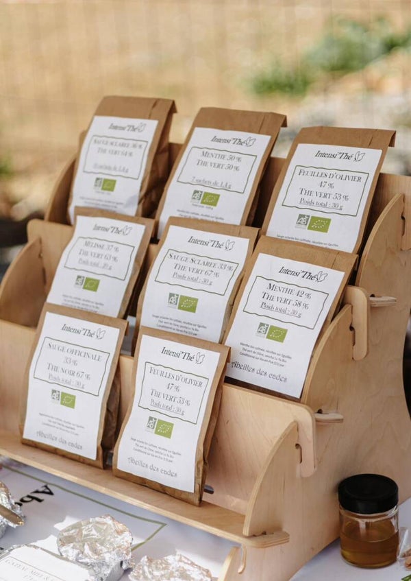 Thé noir ou vert, aux plantes aromatiques-bio - Vrac 30 g
