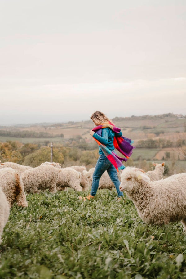 Étole mohair et soie tissée 2m x 0,60