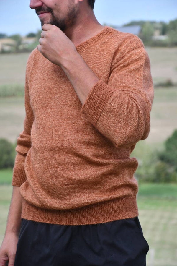 Pull en mohair homme col en V